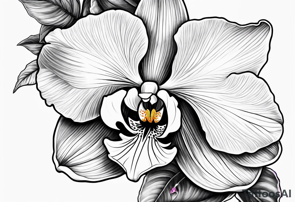 Orquídea olho de boneca e Bougainvillea tattoo idea