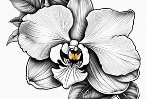 Orquídea olho de boneca e Bougainvillea tattoo idea