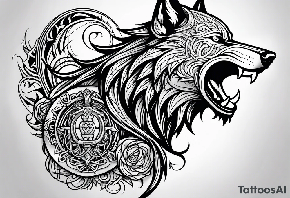 Viking Wolf tattoo idea