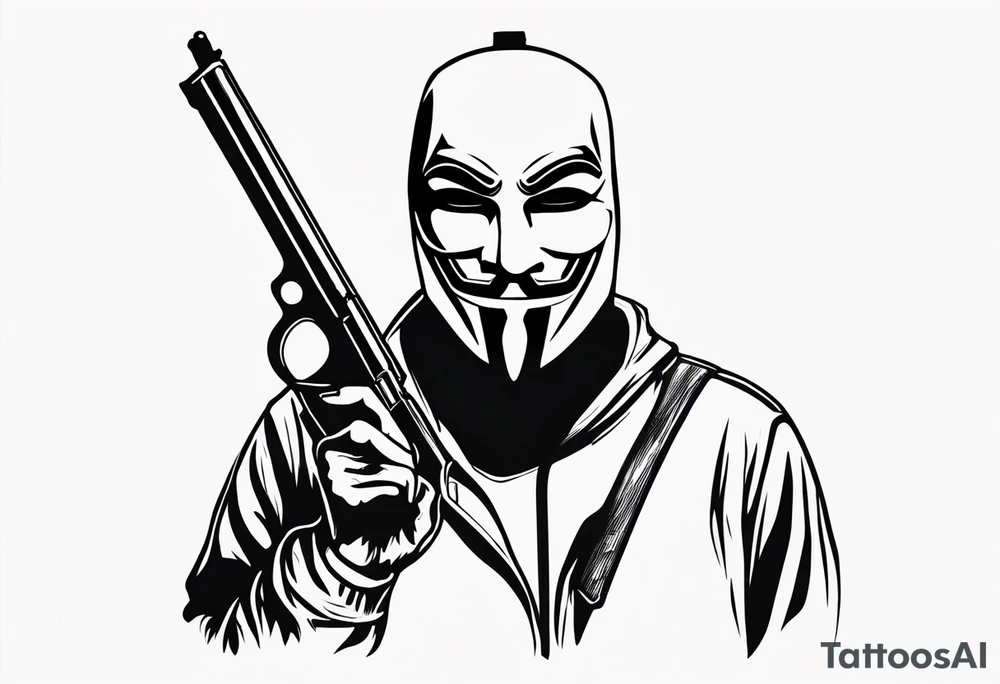 Anonymous with shotgun tattoo idea