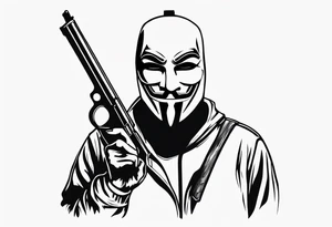 Anonymous with shotgun tattoo idea