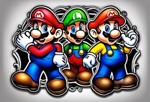 Mario and Luigi tattoo idea