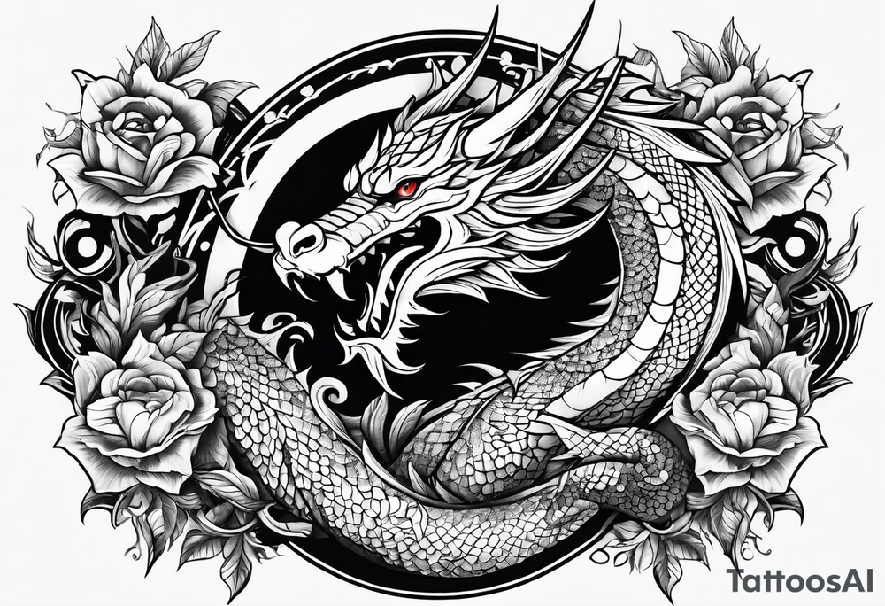 Schlängelnder Drache tattoo idea