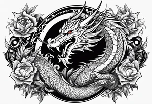 Schlängelnder Drache tattoo idea