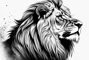 Courageous lion for my shoulder, side profile tattoo idea