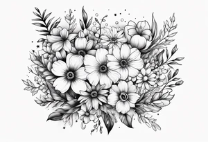 wildflower bouquet tattoo idea
