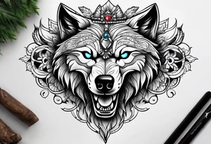 Wolf skull tattoo idea