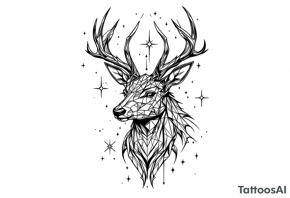 Magical deer tattoo idea