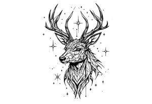 Magical deer tattoo idea