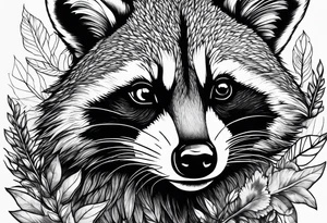 Mountains, racoon eyes underneath tattoo idea