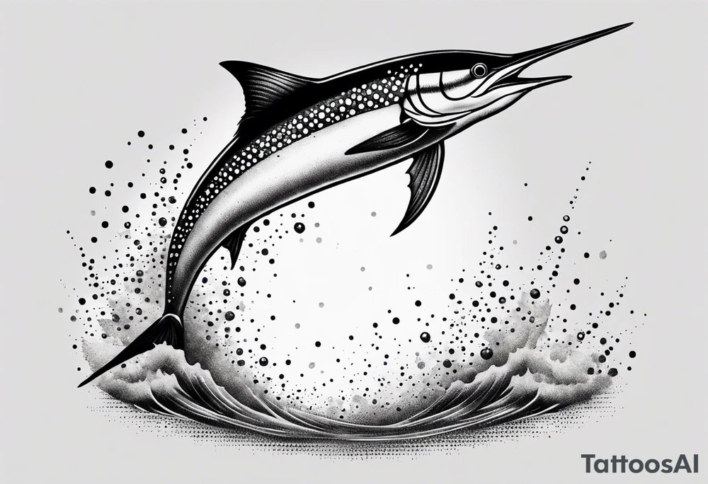 Marlin jumping tattoo idea