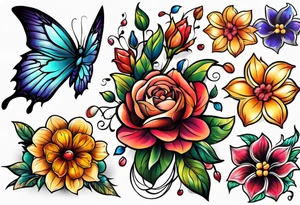 Çosmic flowers tattoo idea