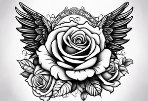 Angel wing roses, heaven tattoo idea