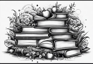 Piles of books tattoo idea