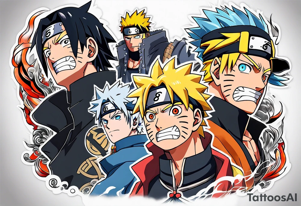 one piece naruto tattoo idea