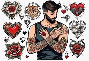 man getting a tattoo on his heart tattoo idea