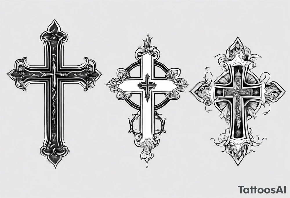 Cross with the number 4 tattoo idea