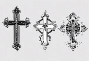 Cross with the number 4 tattoo idea