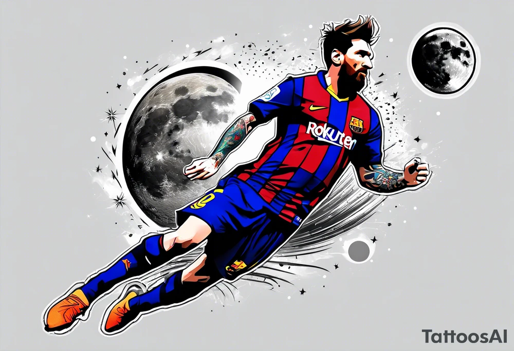 messi stealing the moon tattoo idea