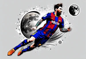 messi stealing the moon tattoo idea