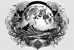 Moon wrapped in smoke tattoo idea
