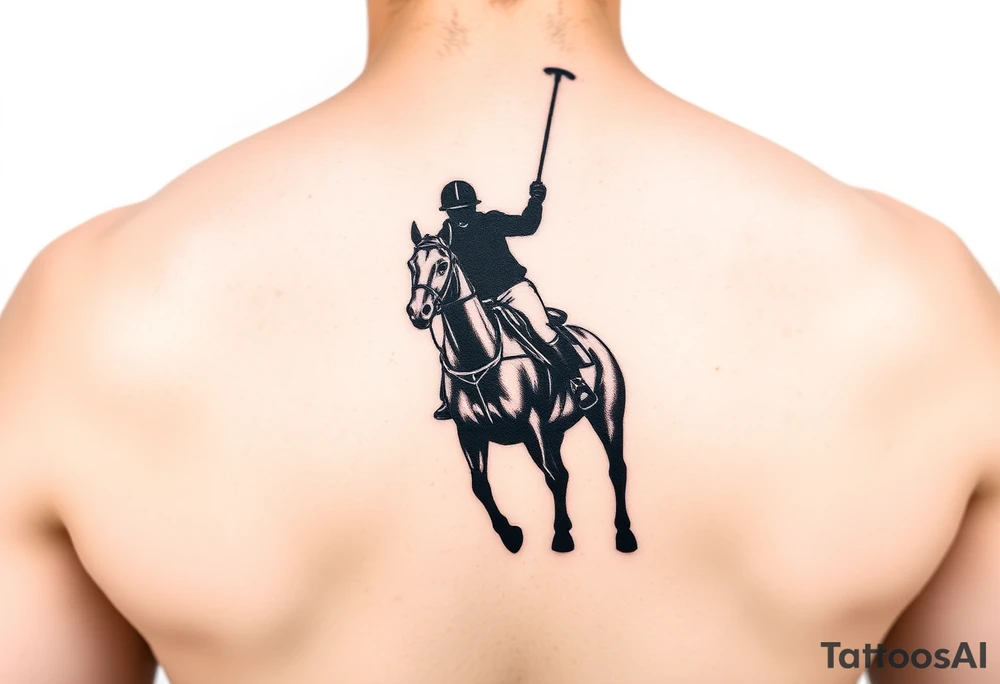 polo player silhouette tattoo idea