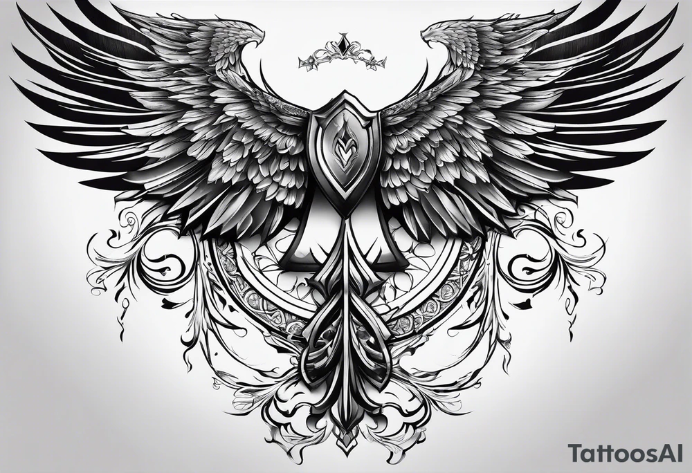 angle wings tattoo idea