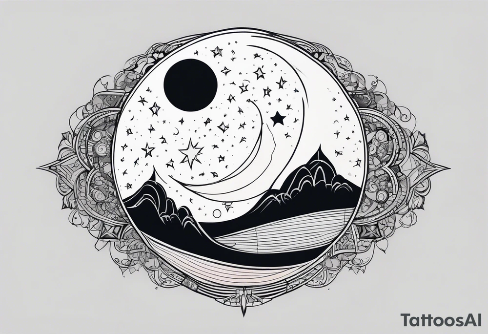 Moon with astros tattoo idea