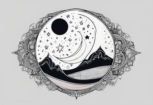 Moon with astros tattoo idea