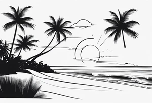 Palm on the beach tattoo idea