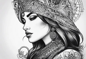 Pagan style tattoo circles triangles words symbols tattoo idea