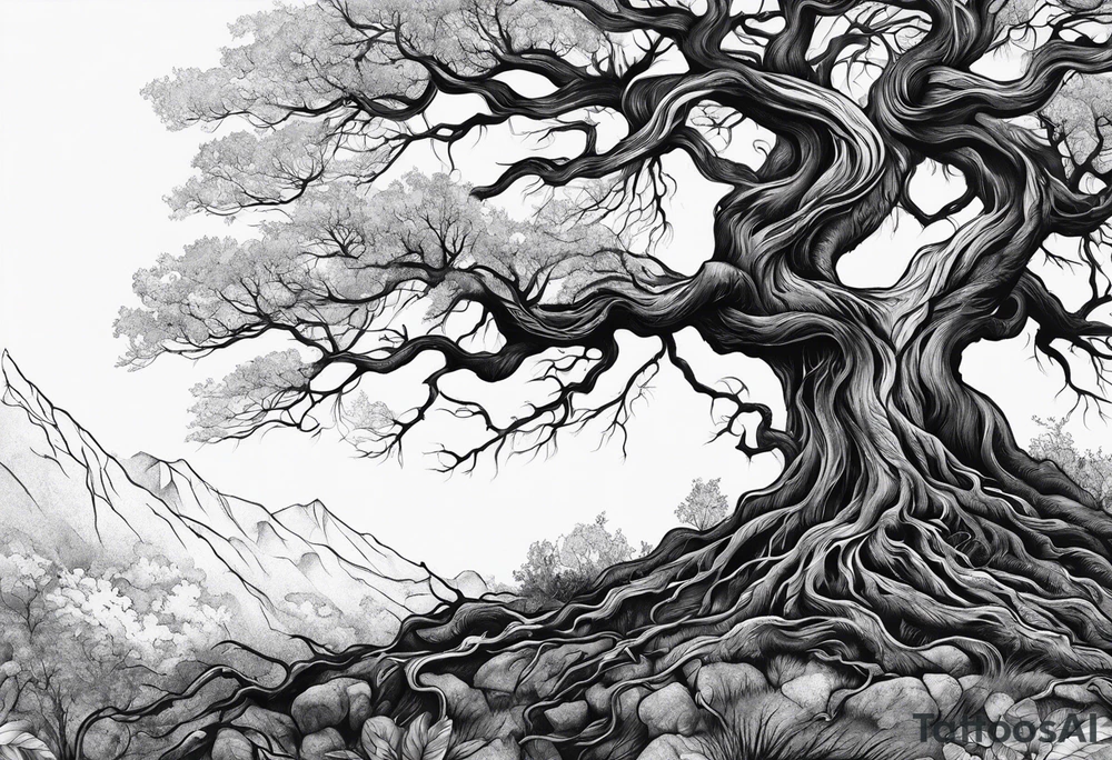 Tree roots tattoo idea