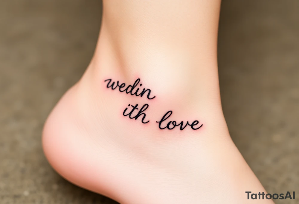 wedding rings tattoo with love tattoo idea
