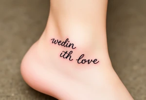 wedding rings tattoo with love tattoo idea
