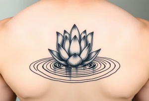 serene lotus flower emerging from sacred waters with ripples tattoo idea