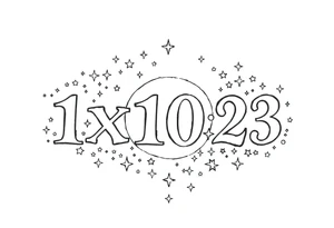 1x10^23 surrounded by cascade of stars and moon tattoo idea