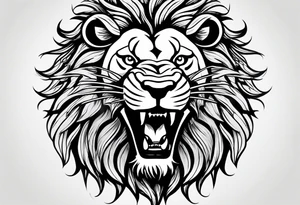 Lion roaring with beautiful teeth showing tattoo idea