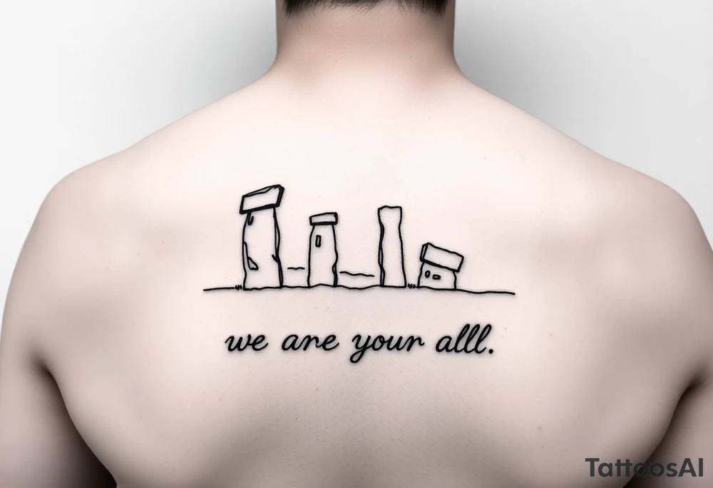 Orkney standing stones and the words "we are the island, after all" tattoo idea