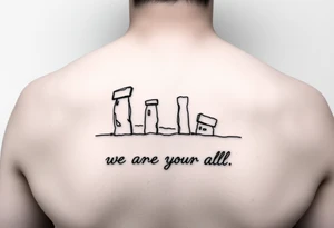 Orkney standing stones and the words "we are the island, after all" tattoo idea