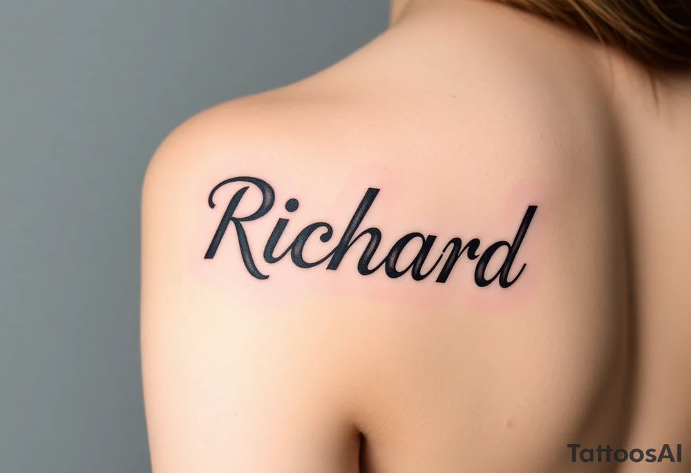 Easy Unique womans arm tattoo with the name Richard   in different styles and fonts tattoo idea