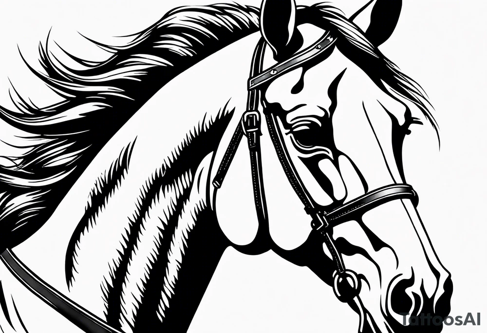 Horse portrait no shading tattoo idea