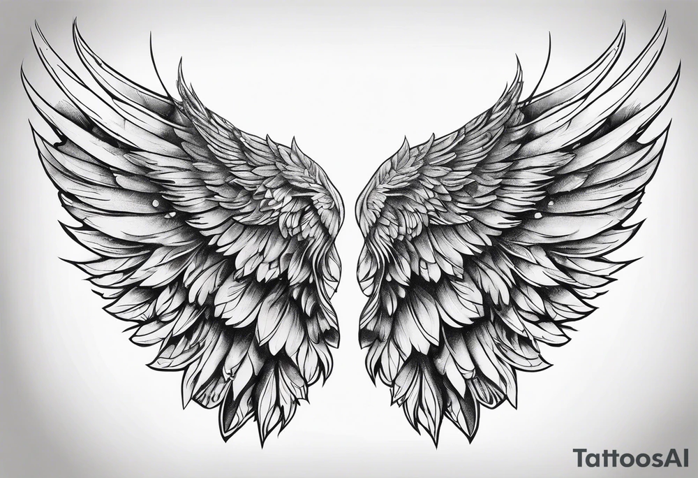 pair of wings tattoo idea