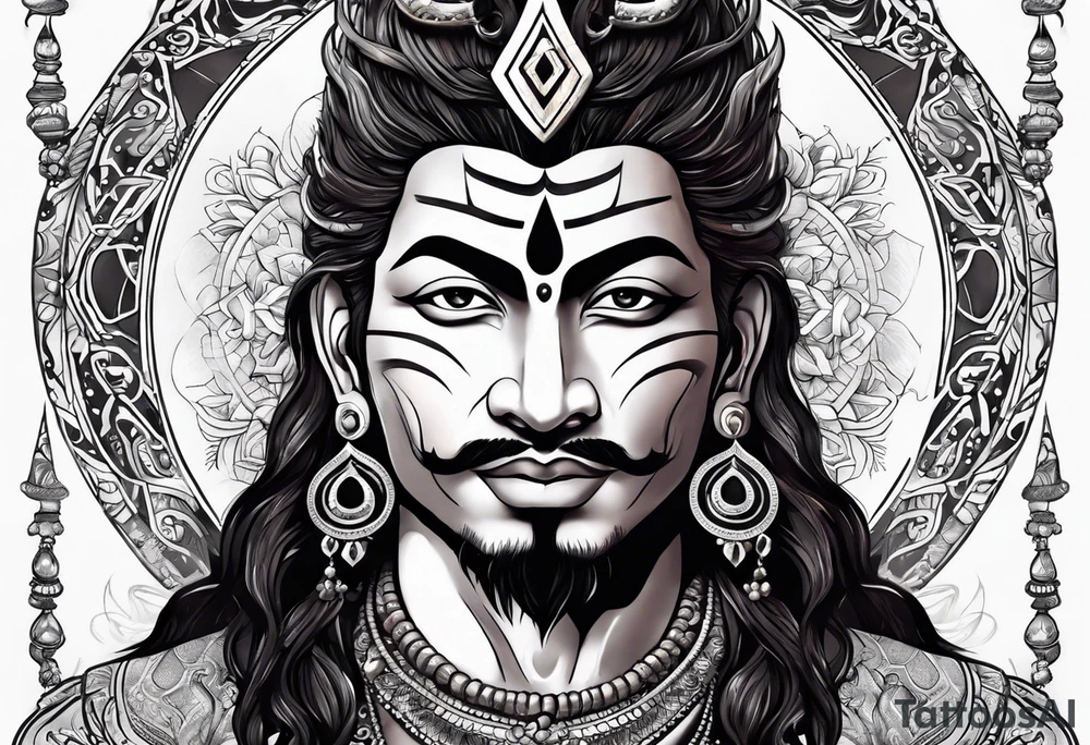 Shiva with chakars and mandela tattoo idea