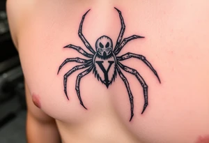Spider crawling with the letter Y on the body of the spider tattoo idea