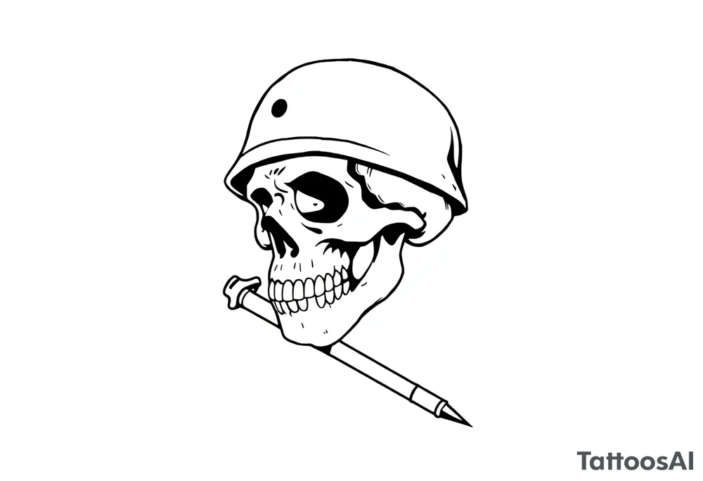 soldier skull rugrats style tattoo idea