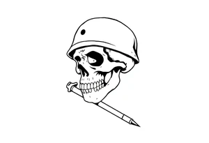 soldier skull rugrats style tattoo idea