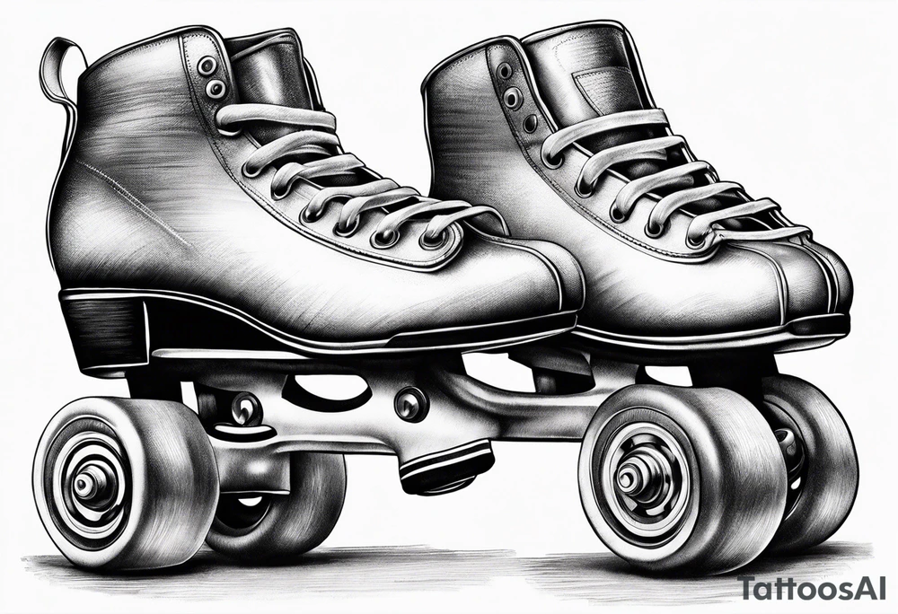 Pair of rollerskates tattoo idea