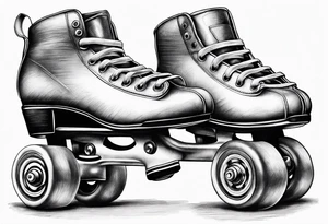 Pair of rollerskates tattoo idea
