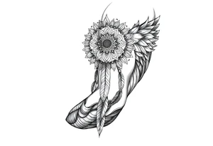 spiritual feathers ornamental mandala shaman tattoo idea