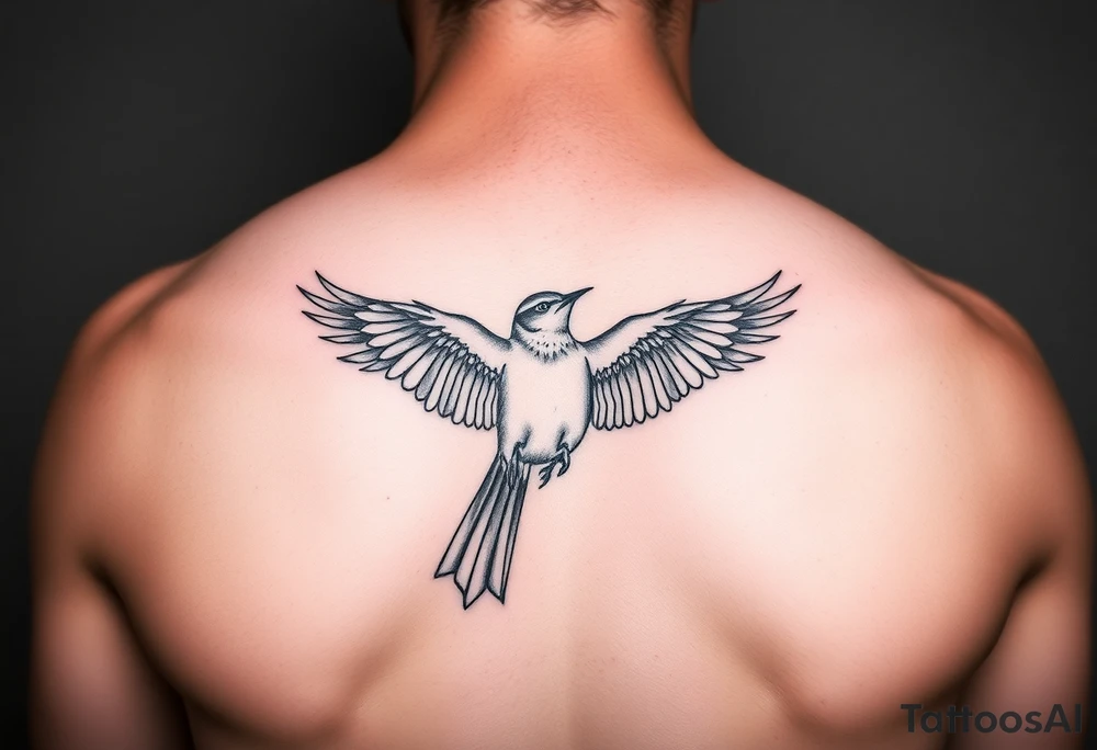 Micro realism bird tattoo idea